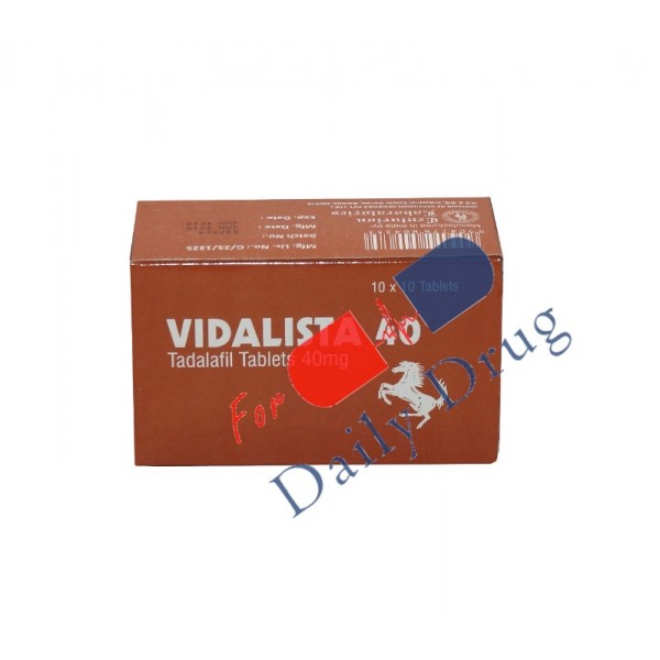 Vidalista 40 mg (Cialis by Eli Lilly is the famous brand in USA having salt Tadalafil.)